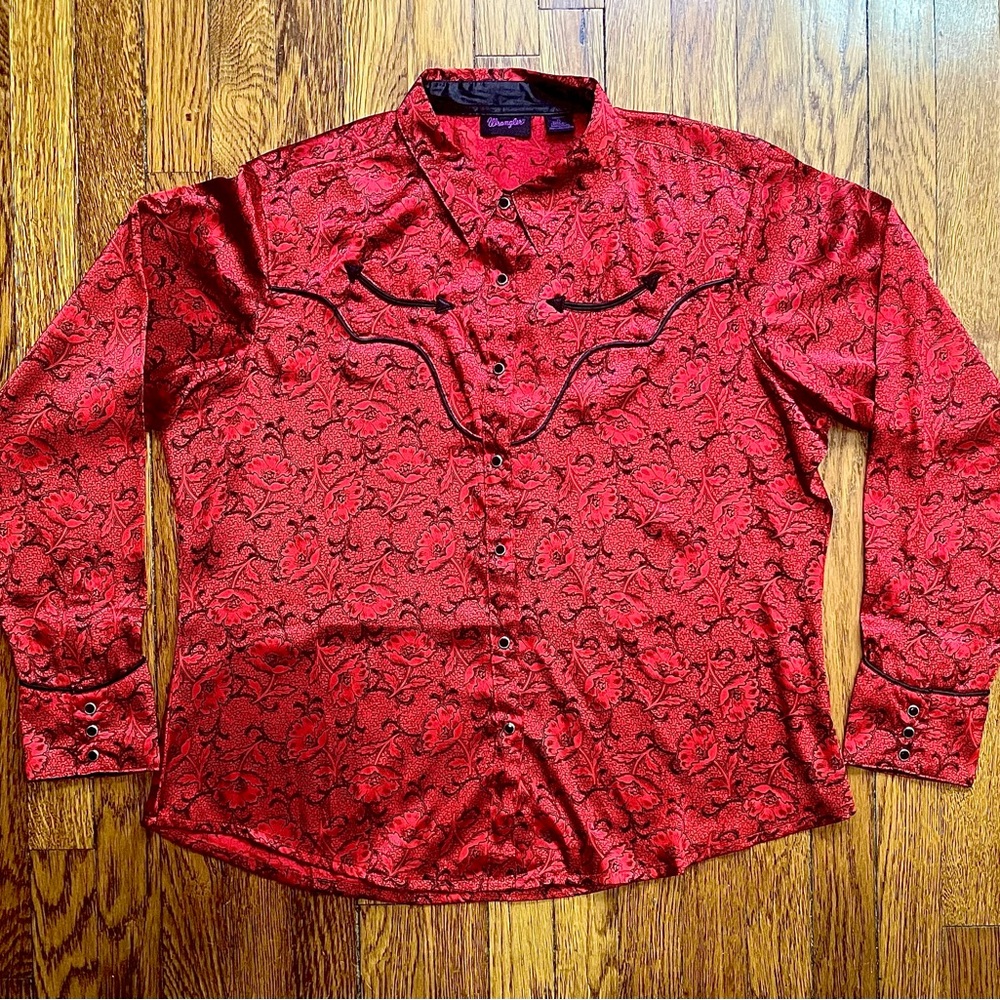 Wrangler Red and Black Paisley Shirt